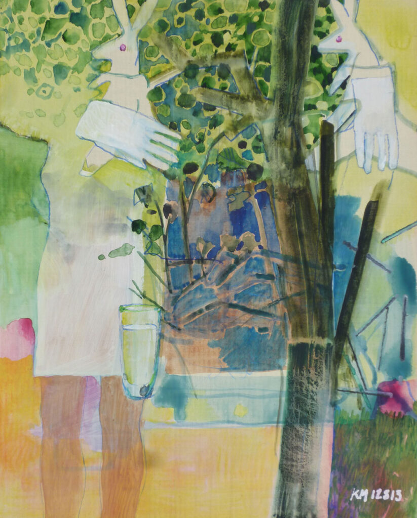 Gartentheater, 2013, Gouache, Acryl und Farbstift auf Papier, 30.5 x 24.3 cm
