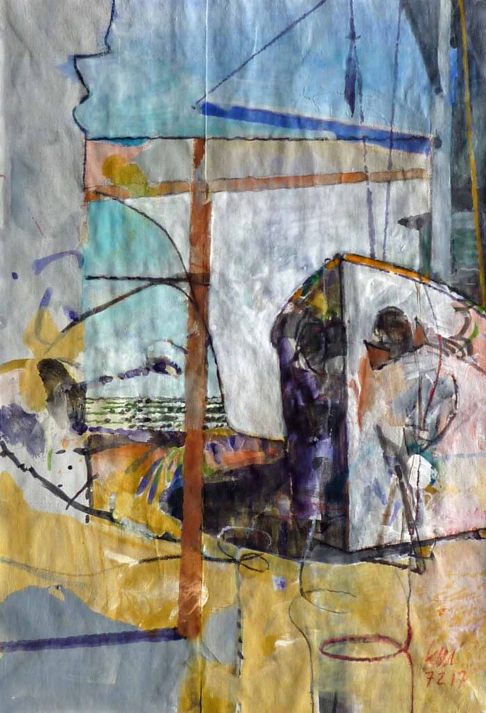Klaus Moellers, Kiel, 07.02.2017, Gouache und Farbstift auf Papier, 27,0, x 18,5 cm